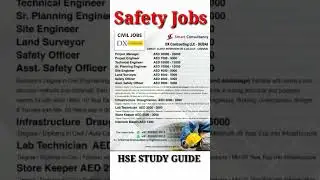 Safety Officer Jobs | Assistant Safety officer Jobs | HSE STUDY GUIDE