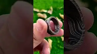 Damascus Steel Wedding Band Ring For Sale