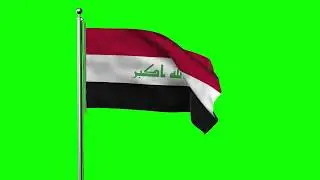 Green screen Footage | Iraq Waving Flag Green Screen Animation | Royalty-Free