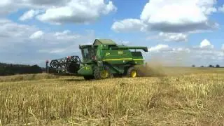Gersten & Rapsernte mit John Deere 9640 WTS & 2254 in Oberhessen !