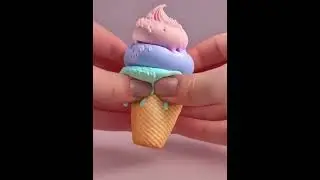 Squishy 3-Color Ice Cream Cone ASMR: A Sweet Squeeze Delight