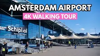 [4K] Amsterdam Schiphol Airport Walking Tour ✈️ | Terminal, Shops & Lounges | Real Ambient Sound