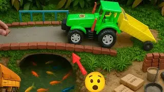 mini concrete bridge science project | School science project | DIY tractor build bridge
