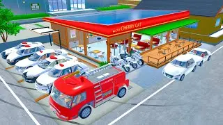 🚨🚔 Sakura School Simulator Cafe Cherry Cat ☕ | All Police cars collection 374