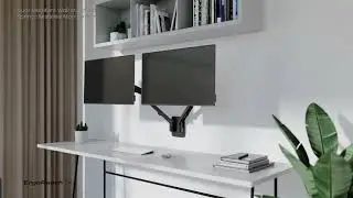 Rocstor ErgoReach EW1 Premium Dual Ergonomic Monitor Wall Mount Arm
