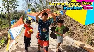 Praya Bermain Layangan Di Sawah 🪁Lomba Nerbangin Layangan Bentuk Ikan