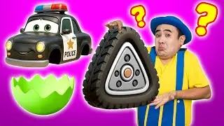 Учим фигуры с помощью колёс | Колёса полицейской машины | Детская песенка и стишок | Tigi Boo