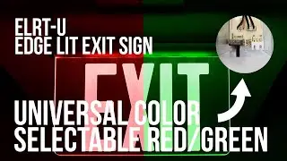 New! Edge Lit Universal Red and Green LED Exit Sign | Adjustable Angle | Wall, Ceiling, & Side Mount