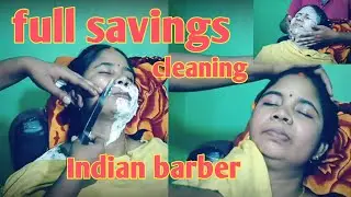 ASMR barber ! ASMR full sleep shaving & fece massage with barbar old man | Indian fast shaving 💆🪞🎉