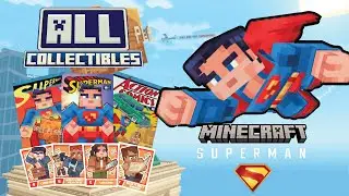 Minecraft x Superman - All Collectibles (Comic Books & Baseball Cards) Guide + 100% Completion