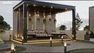 Roof Top Design by AenZay |  Stylish Outdoor Lounge Designed With Modern Elegance.#interiordesigner