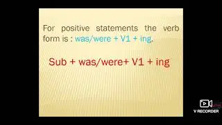 Past Continuous Tense - Positive Statements ( TENSES  ) English Grammar