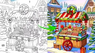 🎄🎨 128-Color Christmas Candy Shop Coloring | Ultra-Satisfying Holiday Art 🍭✨