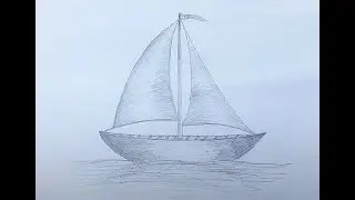 Boat pencil sketch drawing.easy step by step drawing.