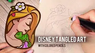Drawing Rapunzel and Pascal | Disney Tangled Art with Colored Pencils