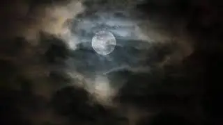 Cloudy night sky 1 hour