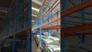 Beam racking with steel mesh decking