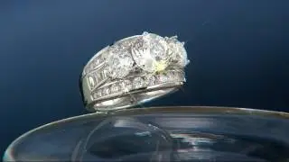 Diamonique Simulated Diamond Round 3-Stone Ring, Platinum Clad on QVC