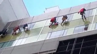 SUPER HERO WINDOW CLEANERS FOR CHILDREN IN HOSPITAL