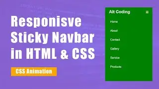 Sticky Navigation Bar in HTML & CSS | Responsive Hamburger Menu | sticky navbar on scroll css
