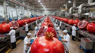 Inside A Factory From Fresh Pomegranates Processed Into Premium Juice Bottles
