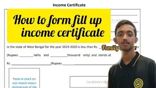 how to fill up the income certificate #wbjee 2024 councilling important document #income certificate