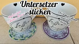 Sticken mit der Stickmaschine Untersetzer mit floralem Muster / Wie funktioniert eine Stickmaschine?