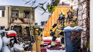 Man zwaargewond bij woningbrand in Uden: omliggende huizen ontruimd