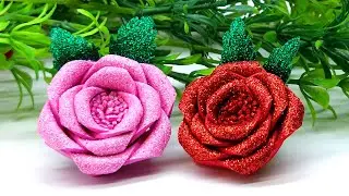Easy Glitter Paper Rose Tutorial: Step-by-Step DIY Flower Craft!