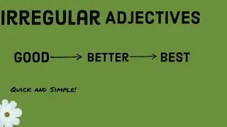 irregular adjectives| in just 1 mint| English grammar