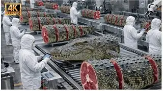 Inside the $2.5 Million Crocodile Factory: Diamond Dust Leather 🐊💎 #AIFactory #AIProduction
