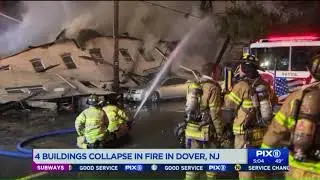 More than 100 people displaced after 6 buildings collapse from massive fire in NJ
