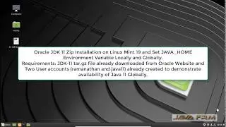 Oracle JDK 11 Zip Installation on Linux Mint 19 and Set JAVA_HOME Environment Variable | Java 11