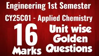 CY25C01|Applied Chemistry|Important 16marks Questions|Engineering king|