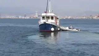 Railway Launch Day George Buehler designed diesel duck,  raised pilot house steel trawler