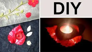 Amazing candle holder diy  with POP❤|| leaf casting with plaster || Plaster of paris craft ideas