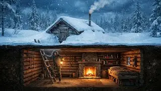 I Survived Winter Alone Building a Hidden Underground Log Dugout with Heated Bed