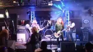 Jeff LaBar (Cinderella), Sebastian LaBar, and Jasmine Cain Band perform 