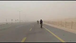 cycling through a sand storm