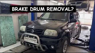 Suzuki Grand Vitara Rear brake drum removal replacement
