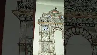 #15 August 2024 #India gate #mandala art #with some colours