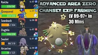 Pok&eacute;mon Scarlet and Violet - ADVANCED LV 55 Chansey EXP Farming from Area Zero - LV 89-97 in 30 Mins