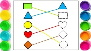 Match the Shapes 🎨 | Shape Tracing & Matching for Kids | ABC123 Colorful Minds 🧠✨