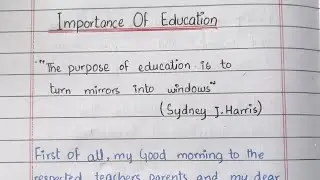 Importance of education speech in english |Benefits of education |Paragraph on education |speech