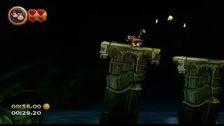 [Donkey Kong Country Returns] 3-4 Damp Dungeon &mdash; 48.55 (Shiny Gold Medal) [Guide]