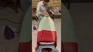 Fluffy Pleat And Hanger Folding #fluffypleats #hangerfolding #sareeboxfolding #prepleatedsaree