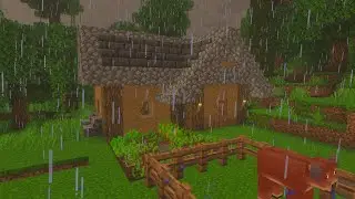 Minecraft Relaxing Rainy Longplay for Sleep - Building Cozy Jungle Home (No Commentary)
