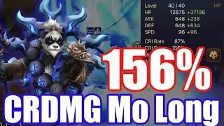 The Power CRDMG 156% Mo Long, skill1 and skill2 are now even more dangerous😎😎😎【Summoners War RTA】