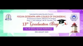 POOJYA DODDAPPA APPA COLLEGE OF ENGINEERING 13th Graduation Day 30 /08/2025
