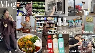 vlog- reset cleaning +grocery shopping +fine'ry dry shampoo +home smell goods +taco salad +etc.